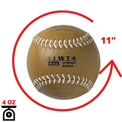 Markwort Color Coded Weighted 11-Inch Softball for Training and Practice