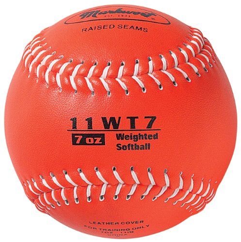 Markwort Color Coded Weighted 11-Inch Softball for Training and Practice