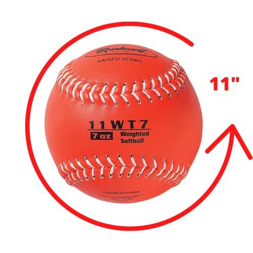 Markwort Color Coded Weighted 11-Inch Softball for Training and Practice