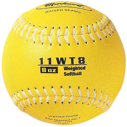 Markwort Color Coded Weighted 11-Inch Softball for Training and Practice