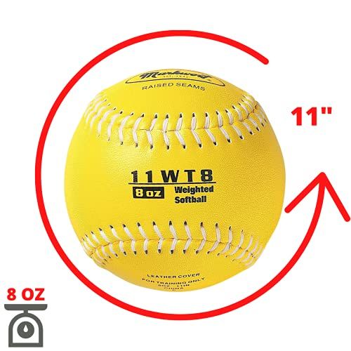 Markwort Color Coded Weighted 11-Inch Softball for Training and Practice