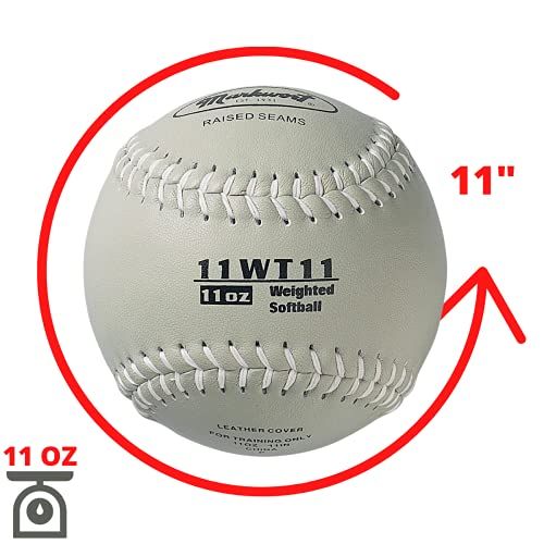 Markwort Color Coded Weighted 11-Inch Softball for Training and Practice